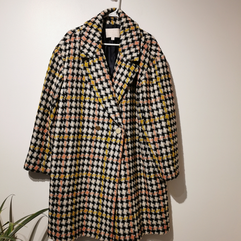 J. Crew Collection Multicolor Houndstooth Wool Blend Coat - Picture 13 of 16